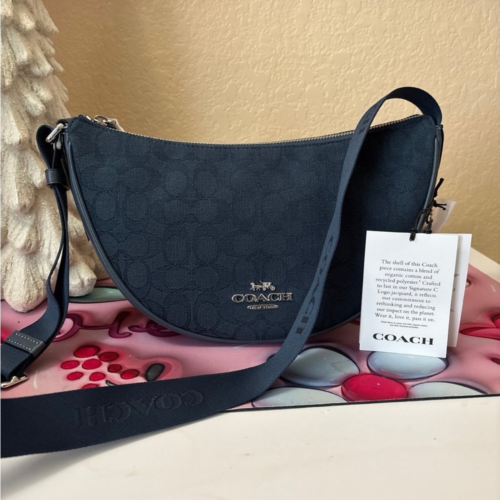Coach crescent denim bag